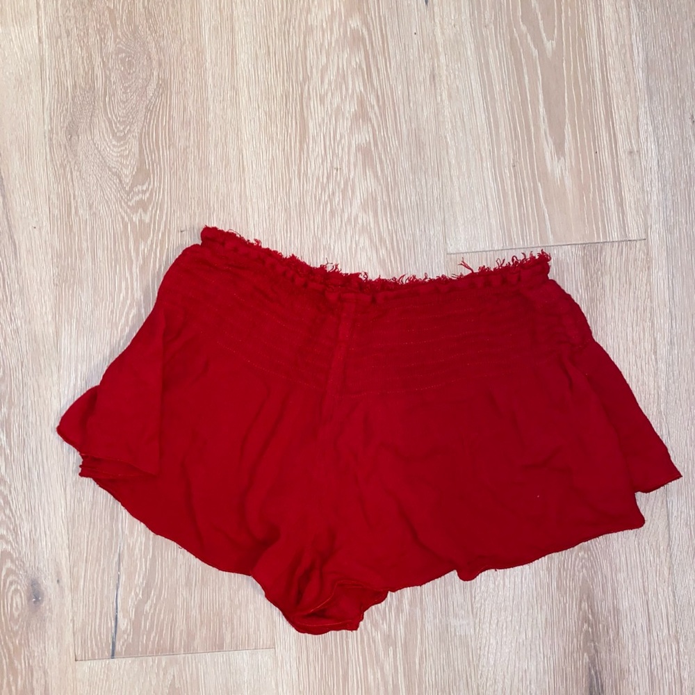 Free People Red Cover Up shorts